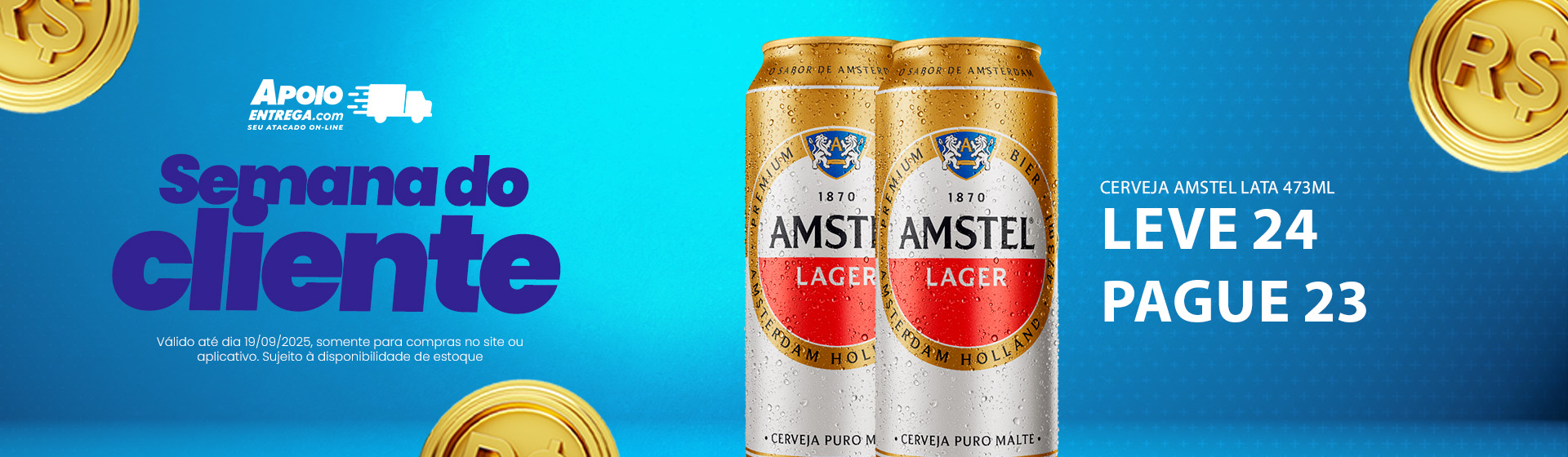 Cerveja Amstel Lata 473ml 19/09